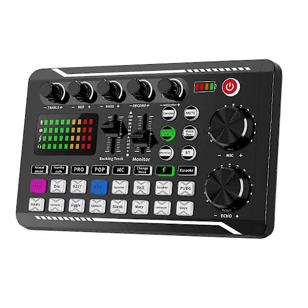 F998 Live Ljudkort Ljudmixer Podcast, Röstförvrängare för Ljudeffekter Board för Mikrofon Karao