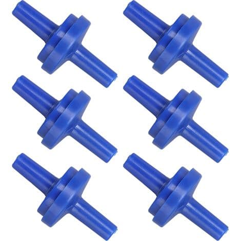 10 stk. enveis PP-plasttilbakeslagsventil for vannrør, membranstopper, 4 mm luftinntak, blå