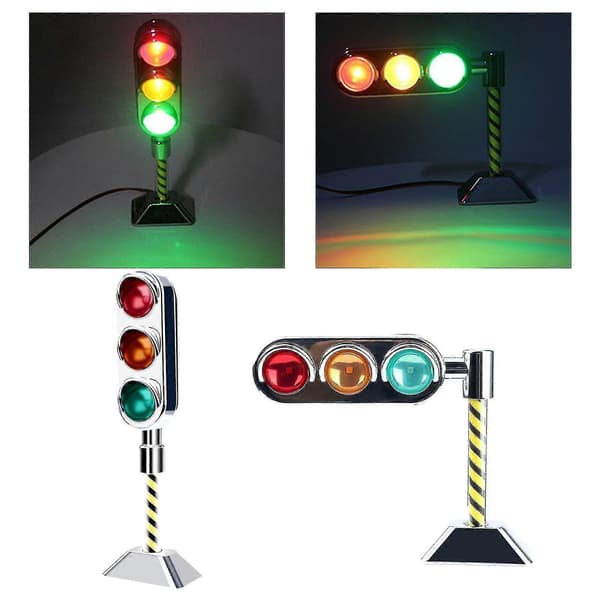 2x LED Trafikljus Simulering Vägskylt Scen För Barn Trafiksäker Utbildning