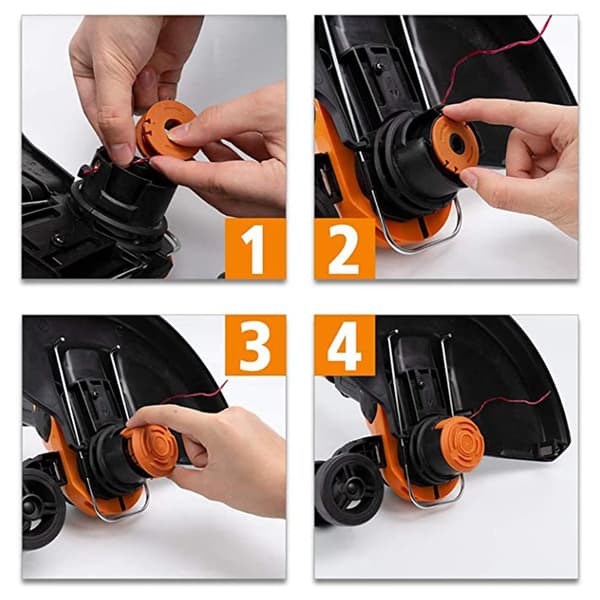 3-pak dæksler til trådspole til Worx WA0010 græstrimmer Orange