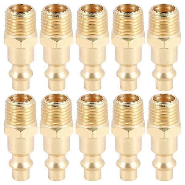 Mässing 1/4 tum NPT Hane Luftslang Snabbkopplingsadapter, Luftkoppling Plug Kit, Luftkompressorbeslag bs
