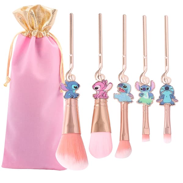 Makeupbørstesæt - Sæt med 5 førsteklasses kosmetikbørster med Creative Stitch-tema