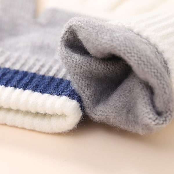 Børns varme vinterdragt plus fløjlshue, handsker og tørklæde tredelt sæt egnet til 8-15 år gammel-jbk gray blue