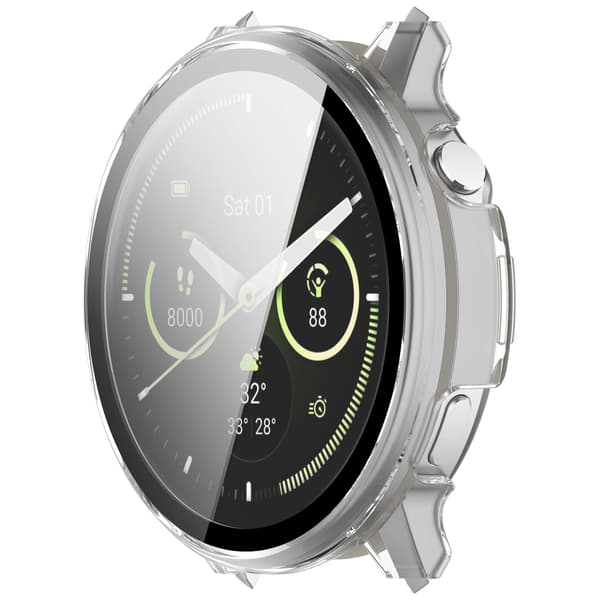Clear PC Case with Tempered Glass Screen Protector Compatible with Garmin Venu 4 (45mm) - Full Protection