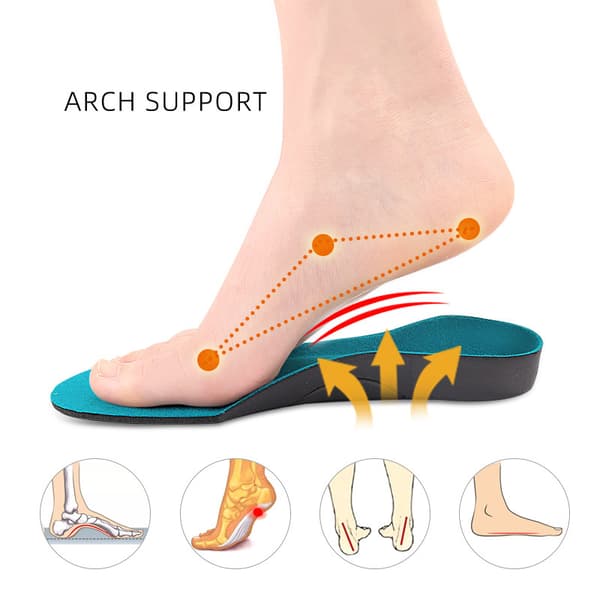 Deep Green Orthopedic Insoles with Arch Support XS