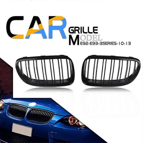 2X Gloss Sort Front Kidney Grill Grille til- E92 E93 3-Serie 328I 335I Coupe 2011-2013