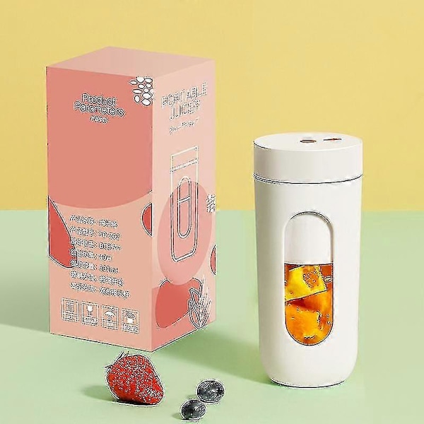 Bærbar personlig blender, USB genopladelig mini juiceblender til smoothies og shakes (hvid)
