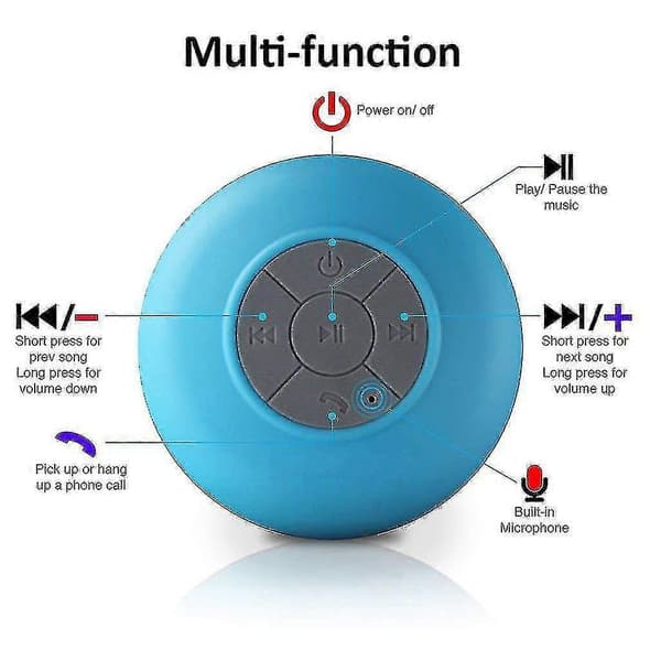 Vattentät duschradio trådlös Bluetooth-högtalare med sugkopp