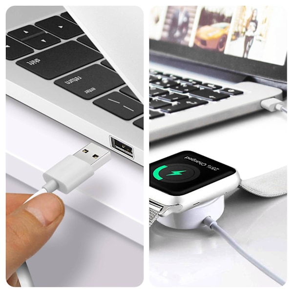 Laddningskabel för Apple Watch / iWatch vit 1-pack