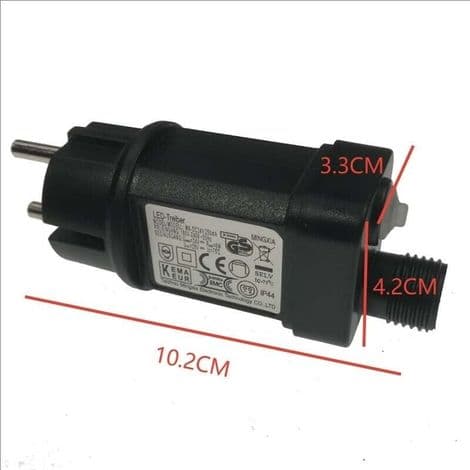 Blinkende LED-transformer til lyskæder, 31V 6W stik, 9 tilstande med timerfunktion, IP44 vandtæt LED-transformer til havebelysning, gardinlys