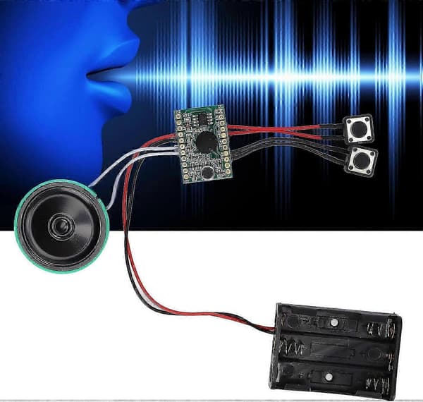 4 Minutters Lydmodul Knappkontroll DIY Musikk Lyd Tale Opptakbar Chip, Ideell for DIY Lydkort Bokser