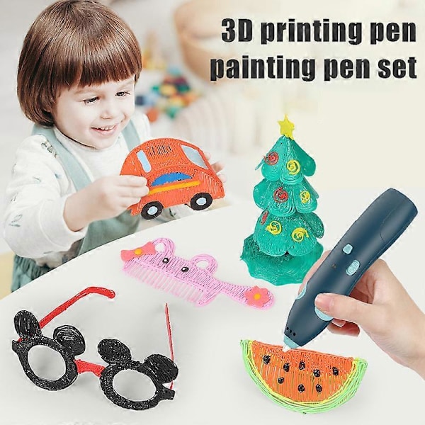 3D-penna för USB-laddningsbar 3D-skrivarset med 10 x ritmallar Låg temperatur Lätt att använda - FÄRG: 50 meter 10 rullar