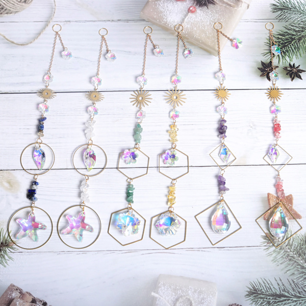 Crystal Ornament / Hanging Decorations, 6-pack sun