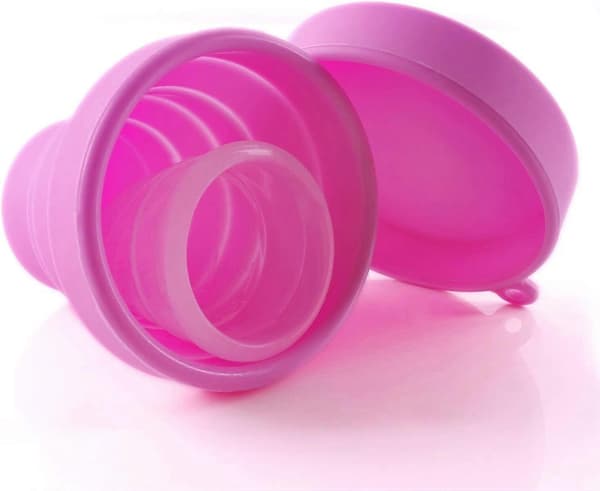 Sammenklappelig Silikonekop Foldbar Steriliseringskop til Menstruationskopper og Opbevaring af Din Diva Cup