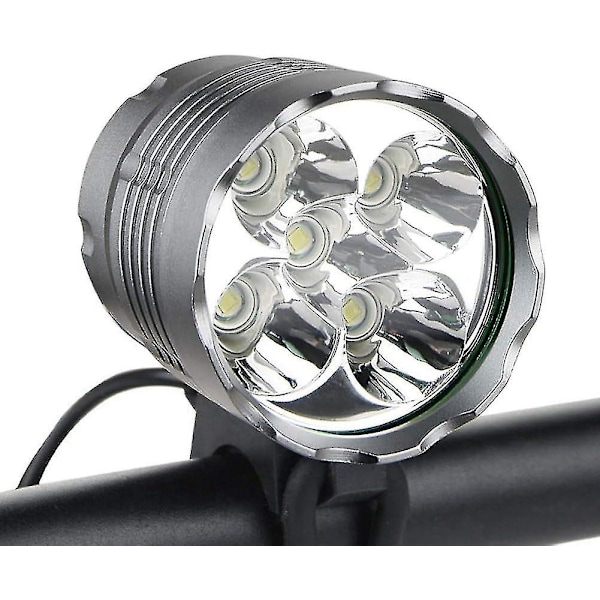 Cykellys, 6000 Lumen 5 LED Cykellygte, Vandtæt Mountainbike Forlygte Med Genopladelig