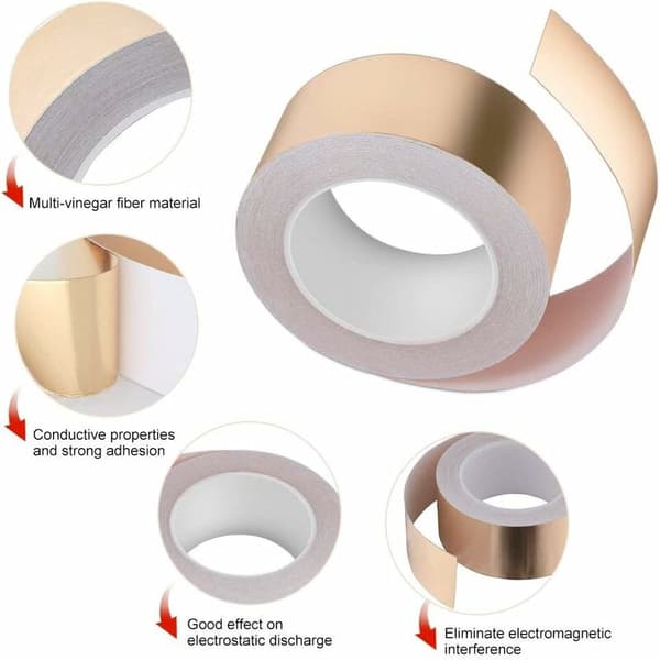 Koppartejp 20m*30mm Kopparfolietejp Skyddstejp Kretspapper (0,06mm Tjock)