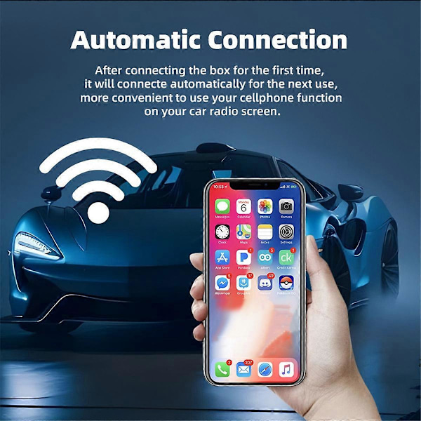 Android Auto CarPlay -sovitin langallisesta langattomaan Smart AI -laatikkoon RGB-valolla autoille, joissa on langallinen CarPlay