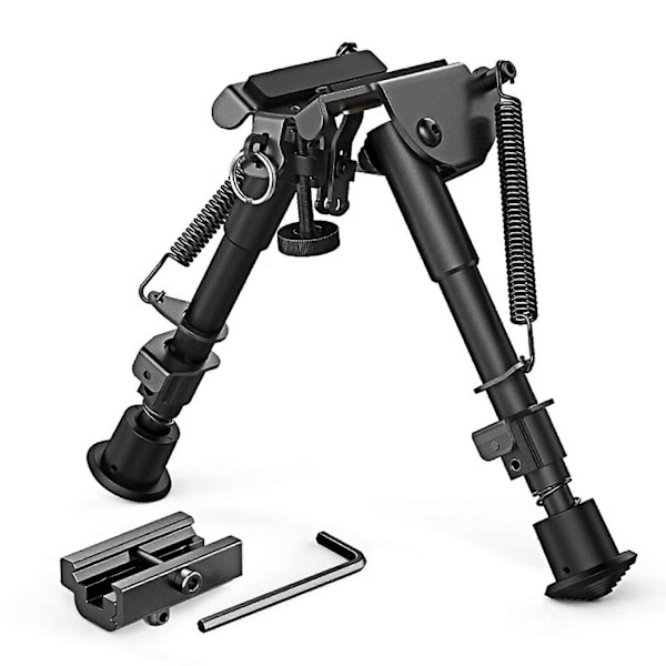 Mångsidig Gevärs Bipod, Flygplansklassad Aluminium Snabb Utfällbar Bipod med Rostfri Svart Anodiserad Finish för Picatinny-skena Gevär (6-9 Tum)