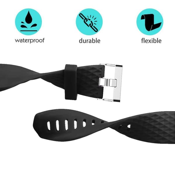 Fitbit Charge 2 -silikoniranneke, musta (L)