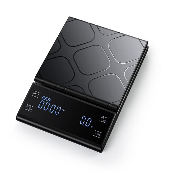 E70 Sort Genopladelig Kaffevægt med Timer 5kg/0.1g