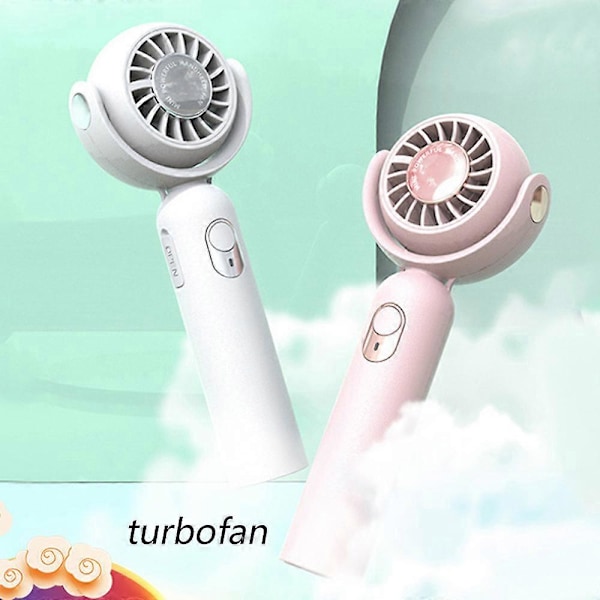 Bærbar Håndholdt Ventilator, Halsventilator, Mini Bordventilator, Multifunktionsventilator - FARVE: Hvid