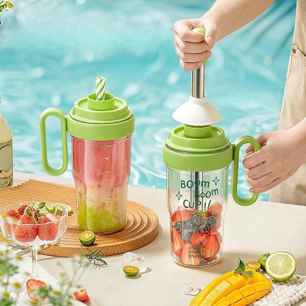 Bærbar Shakerkop Genanvendelig Drikkemixer Tumbler til Afslappet Picnic Shopping