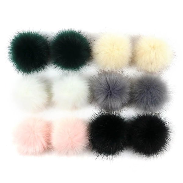 Naturlig konstgjord päls pösiga bollar DIY hatt skor halsduk pom pom dekoration två koreansk rosa 8cm 17