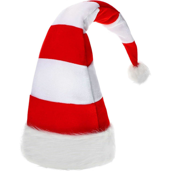 Röd och vit randig tomteluva Jul Lång Filt Julhattar för Jul Ny