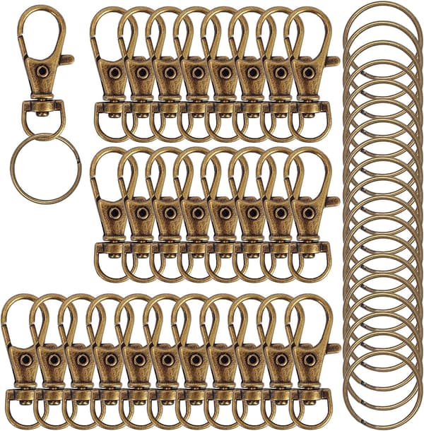 120 kpl metallinen avaimenperä, pronssi
