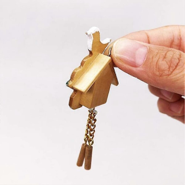 Nukkekodin huonekalut, Nukkekodin miniatyyrikello 1:12 Hieno puinen lintu seinäkello