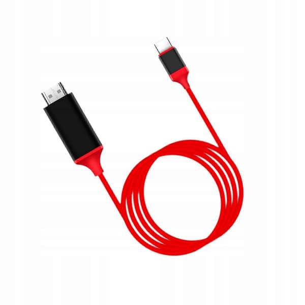 Usbc–Hdmi-kaapelisovitin, Nopea, 200 cm, Hdmi–Usb C, Punainen