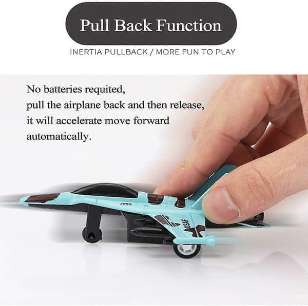 Flygplansleksakssats Die Cast Metall Militära flygplan för barn pojke Pullback planmodell Pack med 4