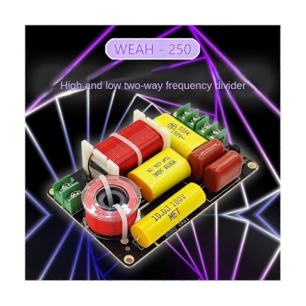 2 kpl WEAH-250 250W 2-tie jakosuodin diskantti basso jakosuodin DIY kaiutinsuodatinpiiri
