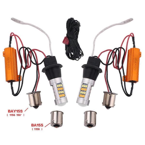 2 stk. 1156 2835SMD 42LEDs Bil Dobbel Switchback DRL Ryggelys Blinklys