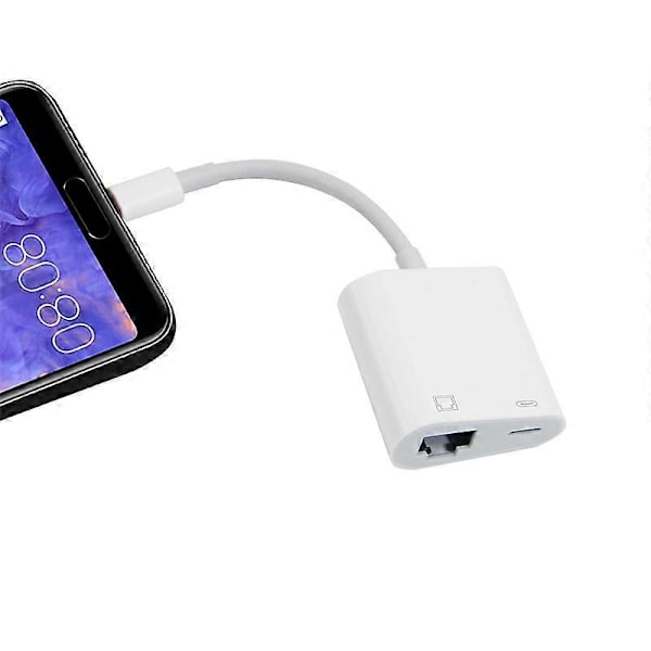 Typ C OTG Ethernet-adapter USB C till RJ45 Ethernet LAN Trådbunden nätverkskonverterare 100 Mbps för Typ C mobiltelefon surfplatta