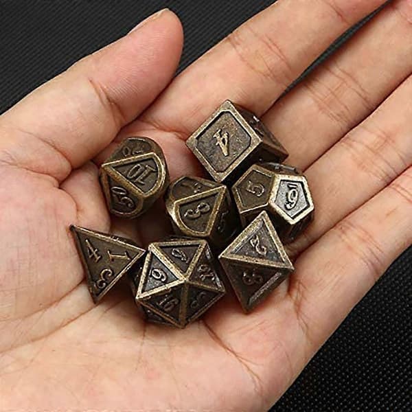 DND Terninger Sæt Metal Terninger Sæt Metal Polyhedriske Terninger Sæt Drager Metal Terninger til Spil Rollespil Tabl