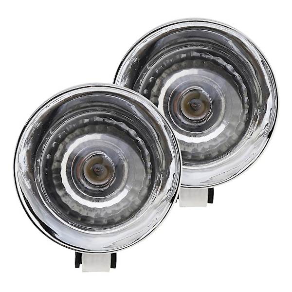 2 stk Motorsykkel Frontlys Spotlight Krom Frontlykter Dagkjørelys
