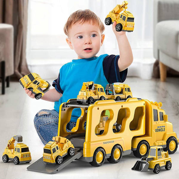 Kevyt Musiikki Kuljetusauto Inertia Engineering Truck Kontti Vaunu Poika Lasten Lelut Tyhjennys