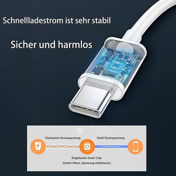 1 kpl 2 m:n pikalatauskaapeli USB-C - USB-C