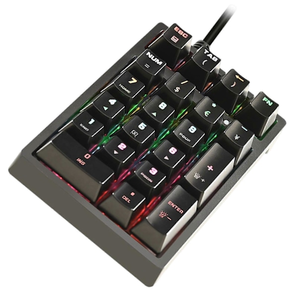 K21 Mini Mekaaninen Numeronäppäimistö 21 Näppäintä USB-johdolla RGB Kassapöytä