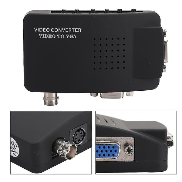 BNC S Video Til VGA HD Konverter Adapter For Datamaskin PC Skjerm