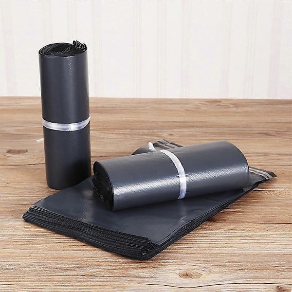 Typ A MX-060 100st 20x29cm+4cm Paketpåsar PE+PO 11C Svarta Förvaringspåsar för Fraktförpackning