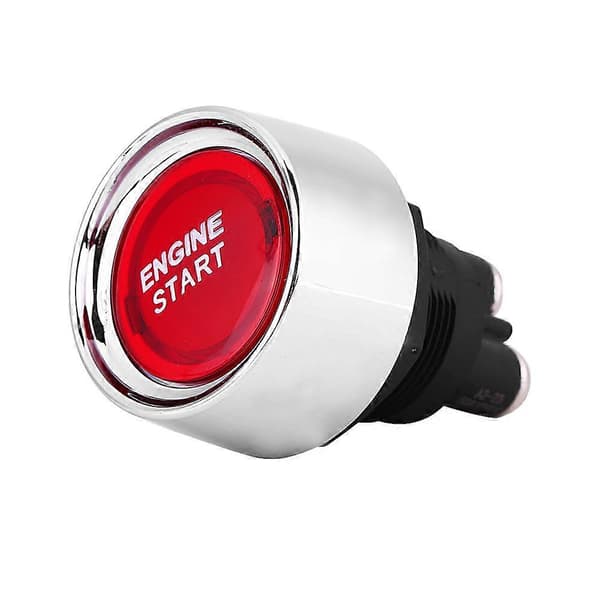 12V-24V 50A Bilmotor Start Trykknapp Bryter Tenning Starter Rød LED
