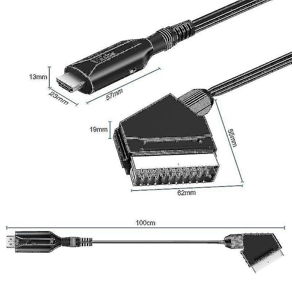 Scart till Hdmi-omvandlare Video Audio Adapter för Hdtv/dvd/set Top Box/ps3/pal/ntsc - Sfygv