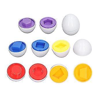 Matchende påskeeggeleker for tidlig utdanning - 6 stk. formmatchende egg for barn 3 år gamle