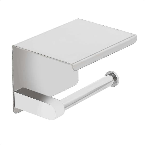 Toiletpapirholder - Moderne, Inkluderer Opbevaringshylde, Rustfrit Stål
