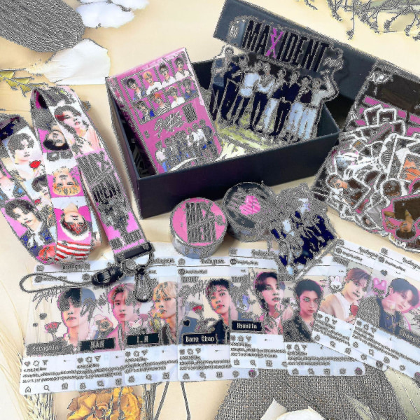 Stray Kids Ny Maxident Box Set Kpop Merche Photos Nyckelring för Skz Fans