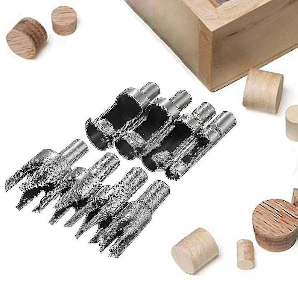 8 stk. Hss Plug Cutter Trebearbeiding Skjæreverktøy Treplugg Bor Treplugg Cutter Bor 6mm/10mm/13mm/16mm Uwx (dp)