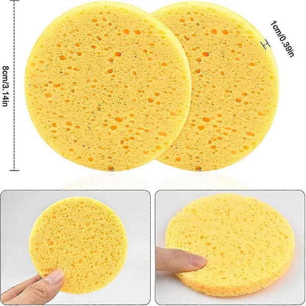 10 stk Heilwiy Ansigtsrensende Cellulose Svamp, Ansigtsvask Rensende Svamp