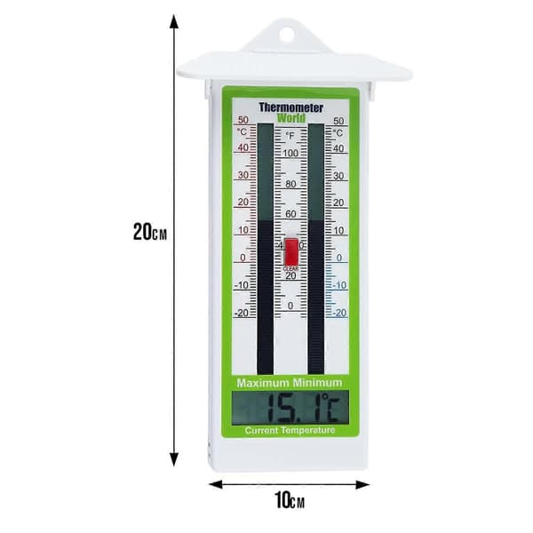 Digital Max Min Växthustermometer Rumstemperatur - Klassisk Max Min Termometer För Att Mäta Maximala Och Minimala Temperaturer - Enkel Väggmontering